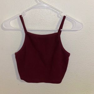 Burgundy Crop Tank Top